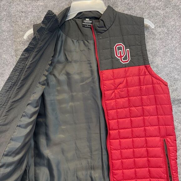 OU SOONERS Vest Men’s Large Gray Red University of Oklahoma Quilted Puffer EUC - Picture 11 of 12